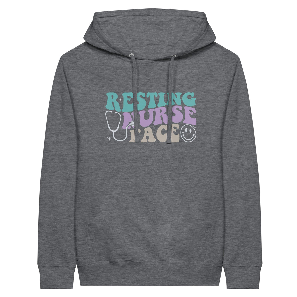 Heartfelt Tribute - Peace, Love, Nursing Unisex Hoodie - Charcoal Heather - Print Material