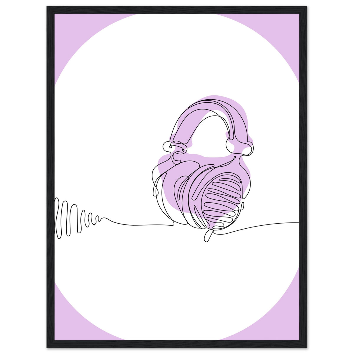 Melodic Moments - Stylish Headphones Print - 45x60 cm 18x24″ Black frame - Framed Prints