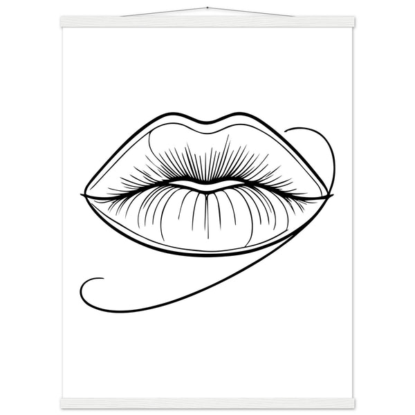 Lips of Expression - Minimalist Art on Premium Poster - 60x80 cm 24x32″ White wall hanger - Posters With Hanger