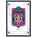 Artistry Unleashed - Warrior, Sacred Bull, and Tiger Spirit - 30x45 cm 12x18″ Black frame Sacred Bull - Wooden Framed Posters