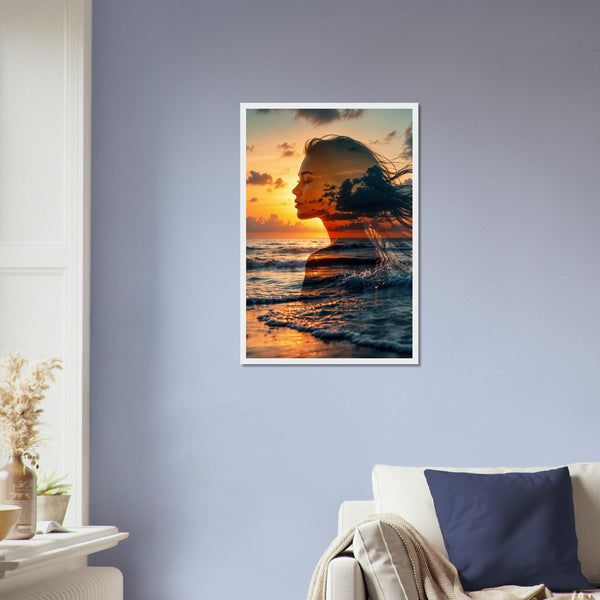 Sunset Dreams - Coastal Silhouette Framed Print - 40x60 cm 16x24″ White frame - Framed Posters