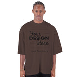 Versatile Vibes - Heavyweight Customizable Oversized Crewneck T-Shirt - mocha - Crewneck T-shirts