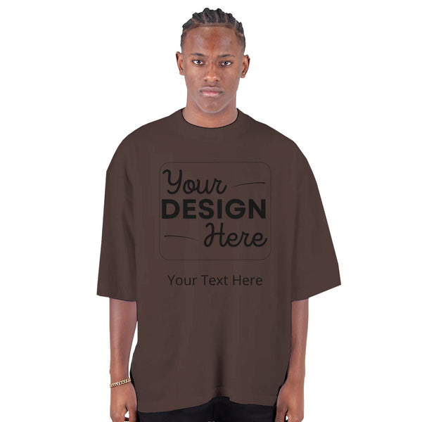 Versatile Vibes - Heavyweight Customizable Oversized Crewneck T-Shirt - mocha - Crewneck T-shirts