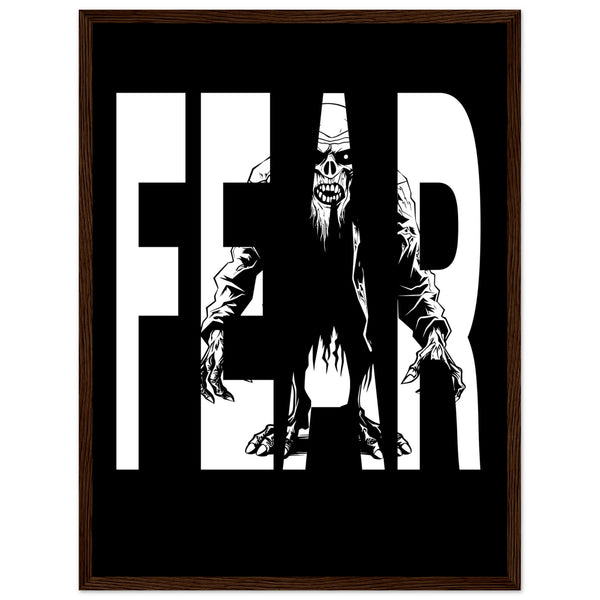 Embrace Fear - Bold Horror Art - 45x60 cm 18x24″ Dark wood frame - Wooden Framed Posters