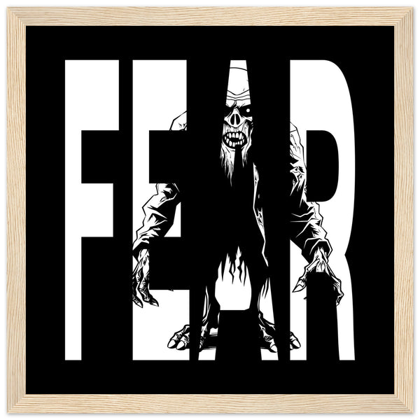 Embrace Fear - Bold Horror Art - 30x30 cm 12x12″ Wood frame - Wooden Framed Posters