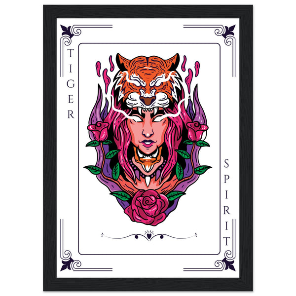 Artistry Unleashed - Warrior, Sacred Bull, and Tiger Spirit - - Wooden Framed Posters