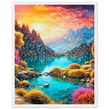 Mountain Serenity - Tranquil Landscape Art - 40x50 cm 16x20″ White frame - Wooden Framed Poster