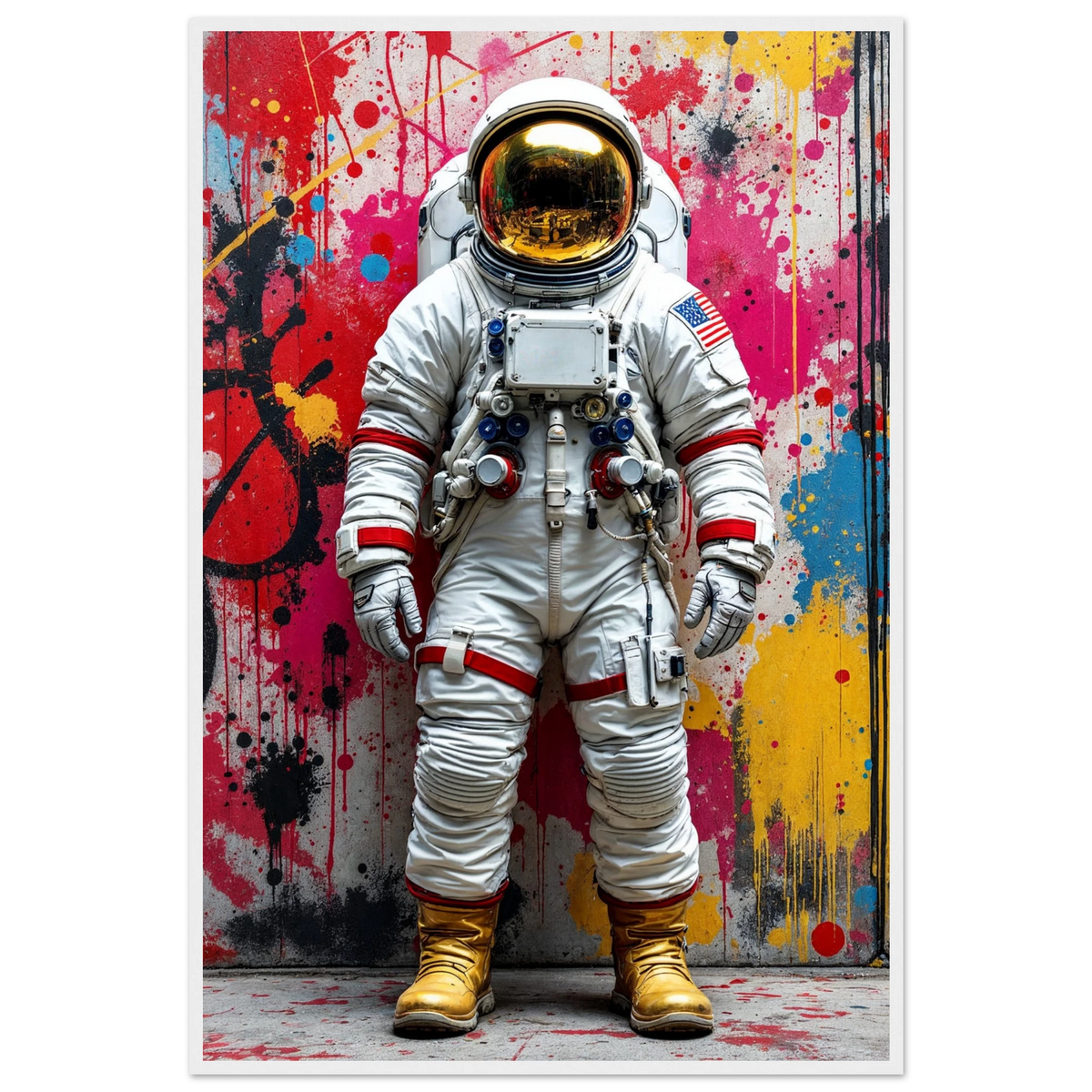 Wooden Framed Poster – Astronaut Art for Big Thinkers - - Wooden Framed Posters