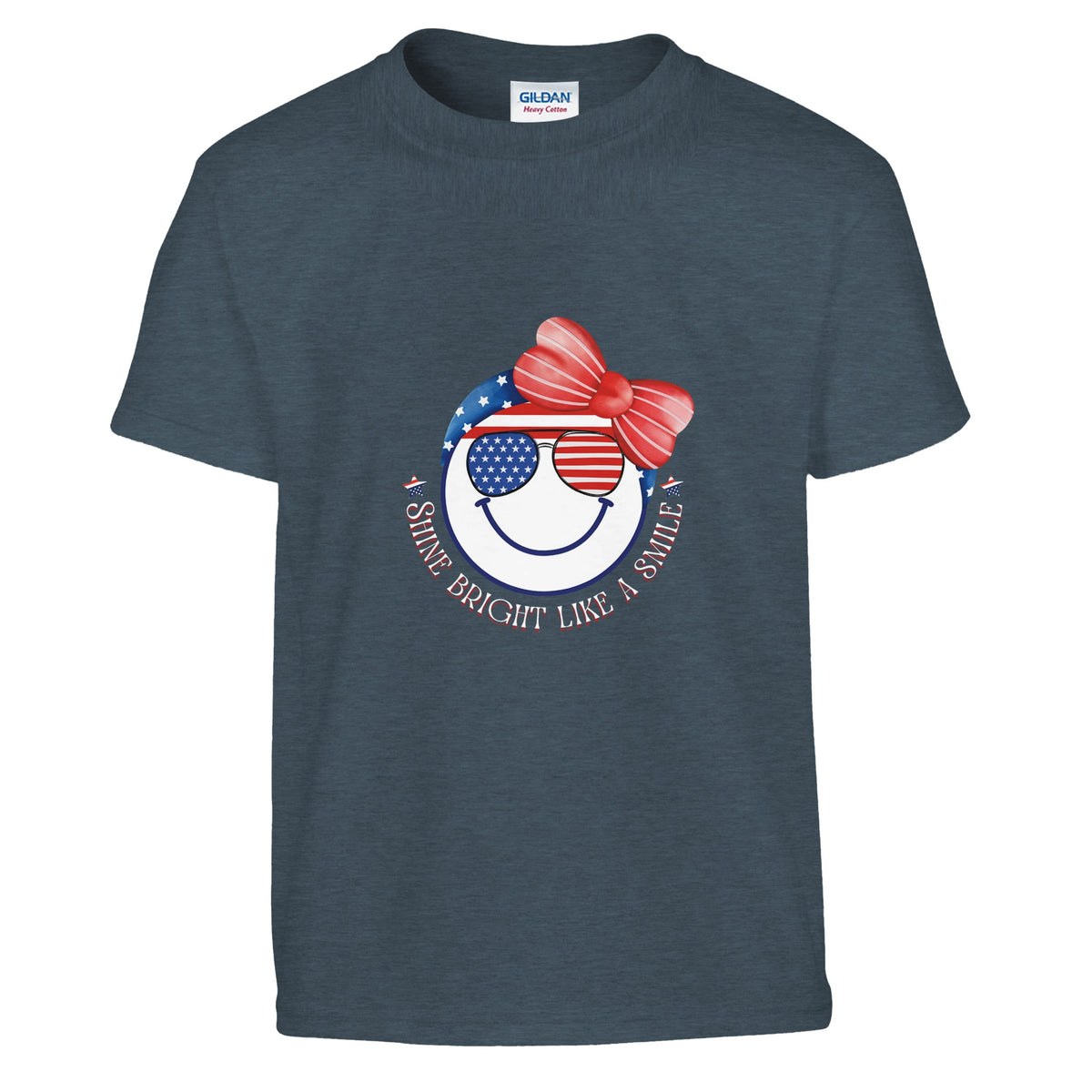 Smiling Through the Stars and Stripes - Dark Heather - T-Shirts