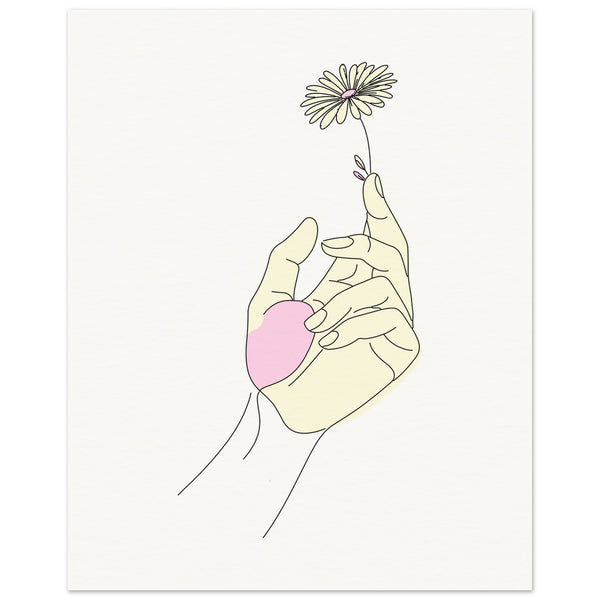 Gentle Grace - Archival Quality Hand & Flower Poster - - Posters