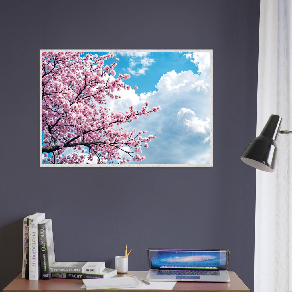 Whispers of Spring - A Blossom-Kissed Sky - White frame - Framed Posters