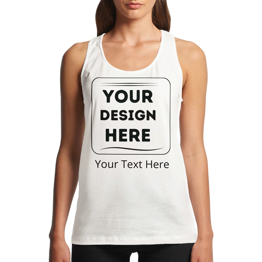 Vibrant Designs - Endless Comfort - Customizable Women's Racer Back Tank - - Print Material