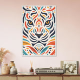 Abstract Tiger Wooden Framed Poster – Bold Art Gift - - Wooden Framed Posters