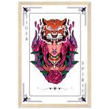 Artistry Unleashed - Warrior, Sacred Bull, and Tiger Spirit - 30x45 cm 12x18″ Wood frame Tiger Spirit - Wooden Framed Posters