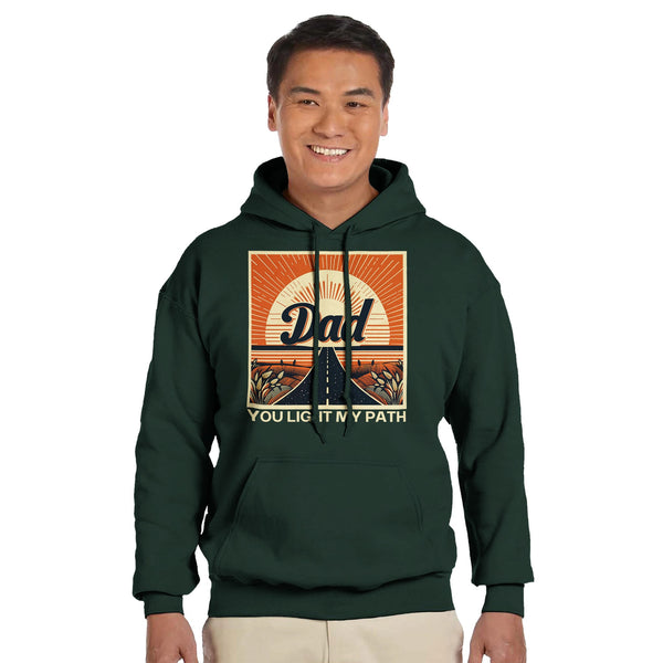 Sunset Serenity - For the Dad Who Inspires - Forest Green - Hoodies