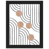 Timeless Elegance - Abstract Line Art with Natural Tones - 15x20 cm 6x8″ Black frame - Wooden Framed Posters