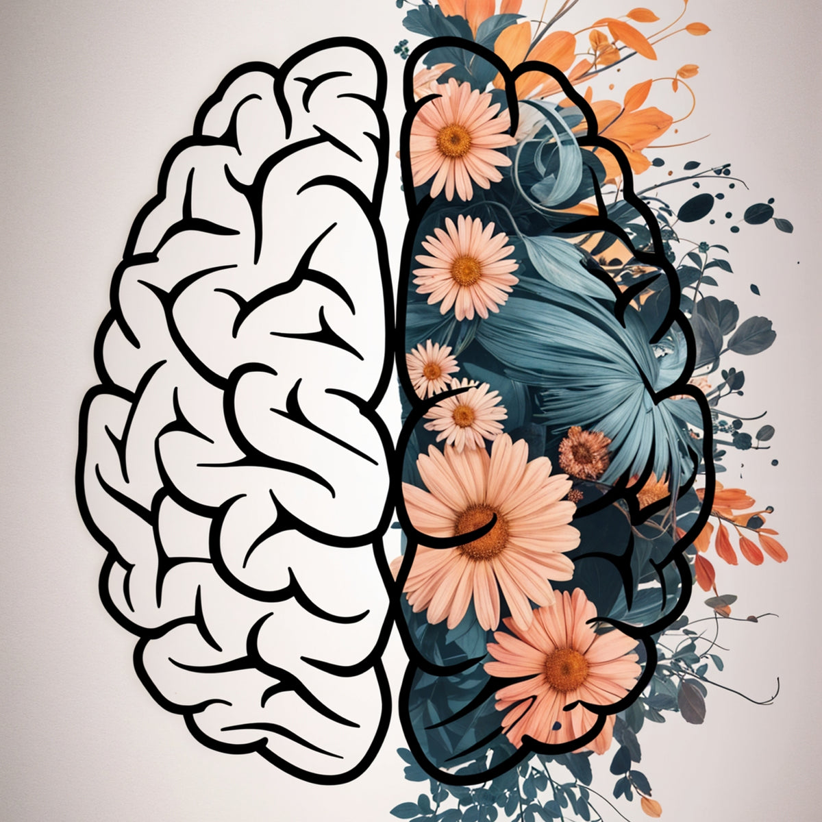 Left Brain - Right Blossom - 24x36 - Framed Posters