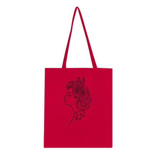 To My Girl Tote - A Symbol of Strength and Connection - Red - Tote Bags