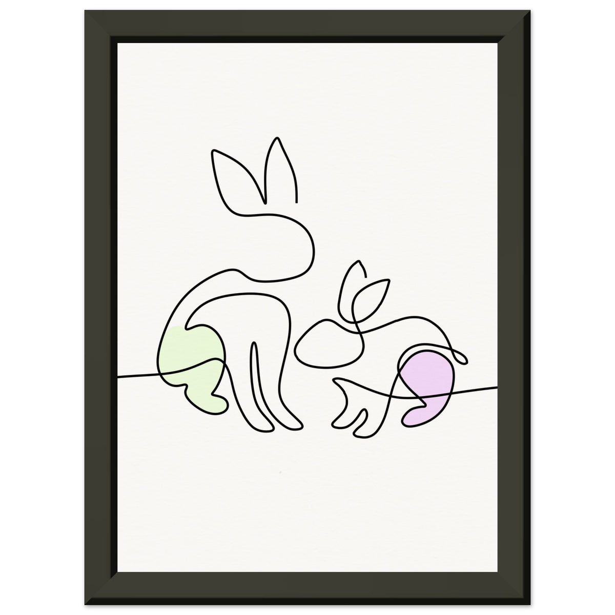 Bunny Bond - Minimalist Elegance - 13x18 cm 5x7″ - Metal Framed Posters