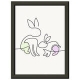 Bunny Bond - Minimalist Elegance - 13x18 cm 5x7″ - Metal Framed Posters