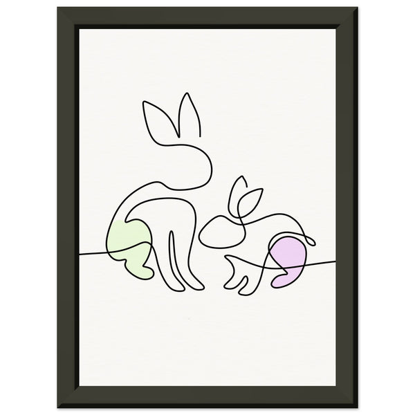 Bunny Bond - Minimalist Elegance - 13x18 cm 5x7″ - Metal Framed Posters