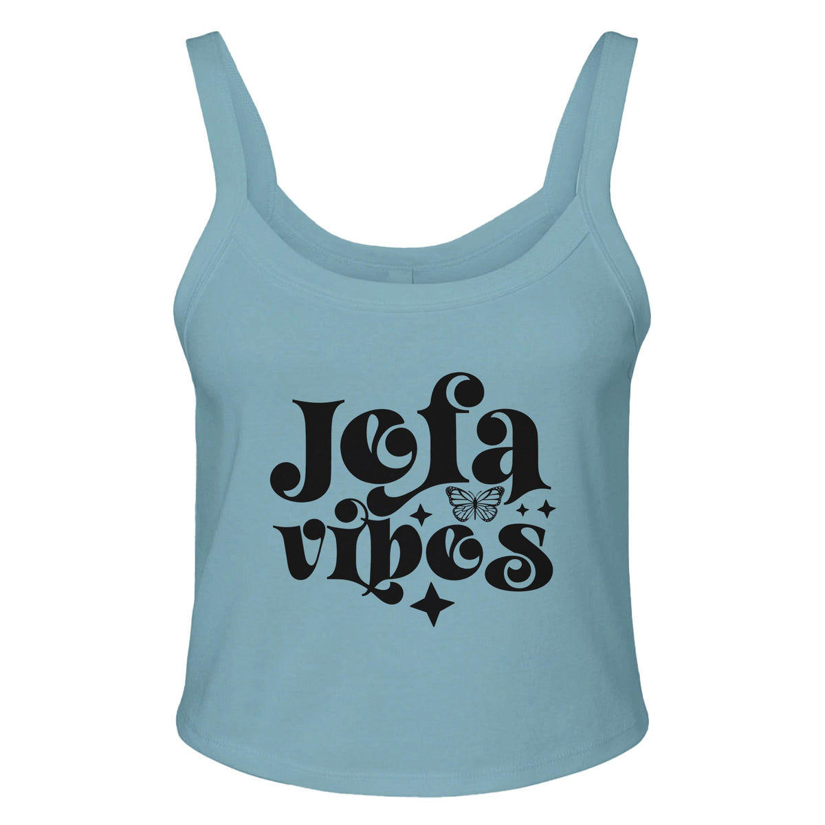 Fierce and Fearless - Channeling Jefa Vibes - sld baby blu bln - Tank Tops