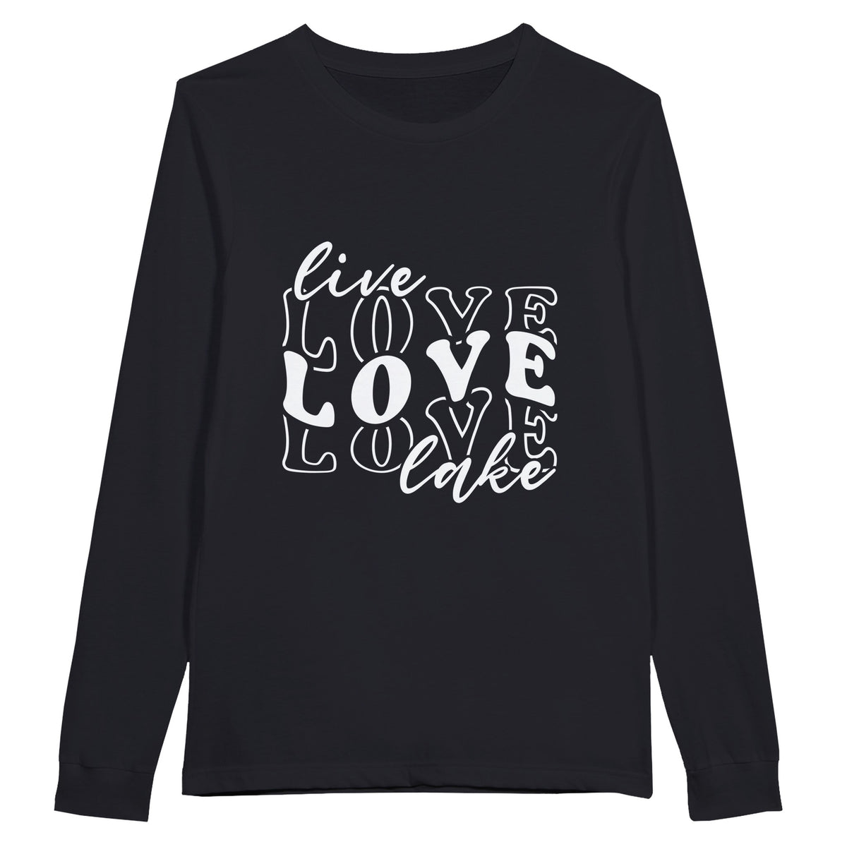 Heartfelt Lakeside Vibes - 'Live LOVE lake' Shirt - Black - Sweatshirt