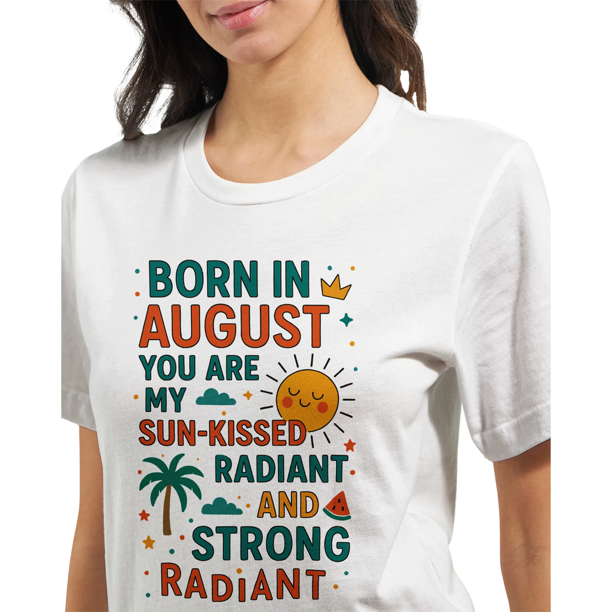 Birthday Month Queen Tee for Her – Celebrate Her Month - August - Crewneck T-shirts