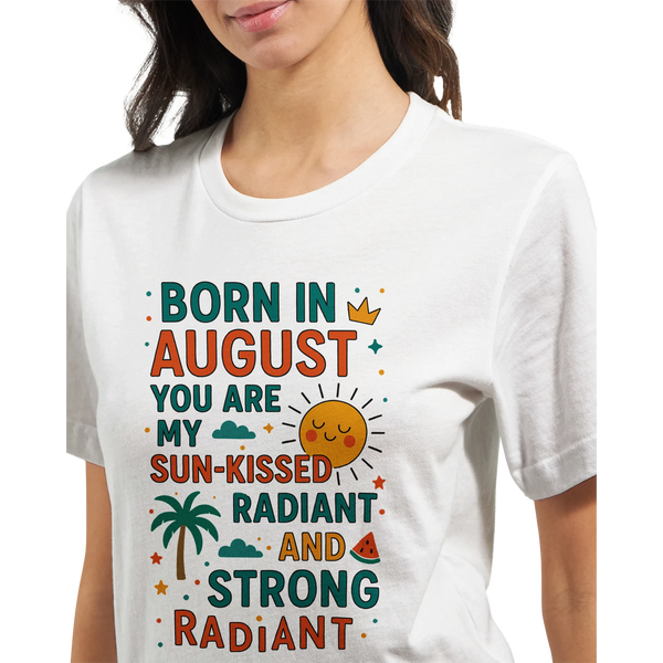 Birthday Month Queen Tee for Her – Celebrate Her Month - August - Crewneck T-shirts