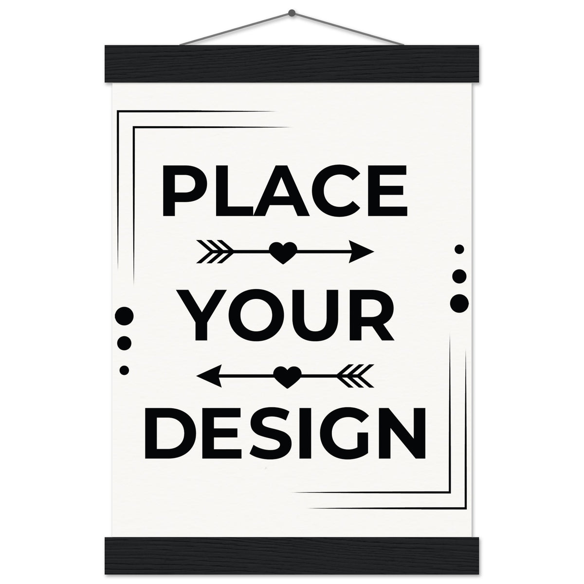 Elevate Your Space - Customizable Premium Matte Paper Poster with Hanger - A4 21x29.7 cm 8x12″ Black wall hanger - Wooden Framed Posters