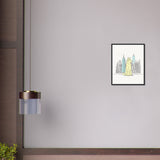 Urban Companion - Dog and Cityscape Art - - Wooden Framed Posters