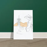 Tranquil Japanese Line Art - Canvas Edition - 60x90 cm 24x36″ - Canvas Prints