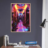 Neon Eden Poster – Gift for Dreamy Interior Lovers - Wood frame - Wooden Framed Posters