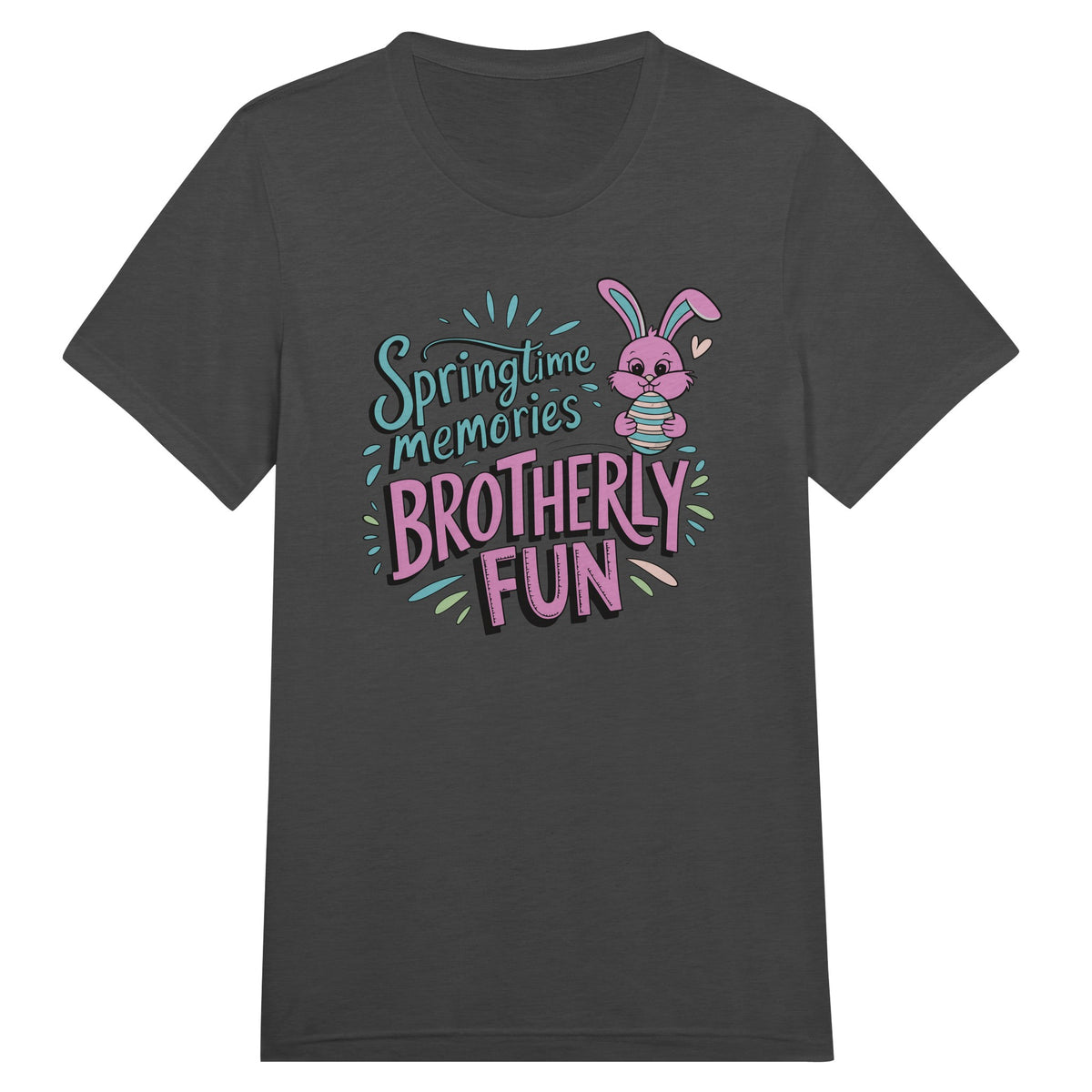 Brotherly Easter Fun – Springtime Memories T-Shirt - Triblend Charcoal Black - T-Shirt
