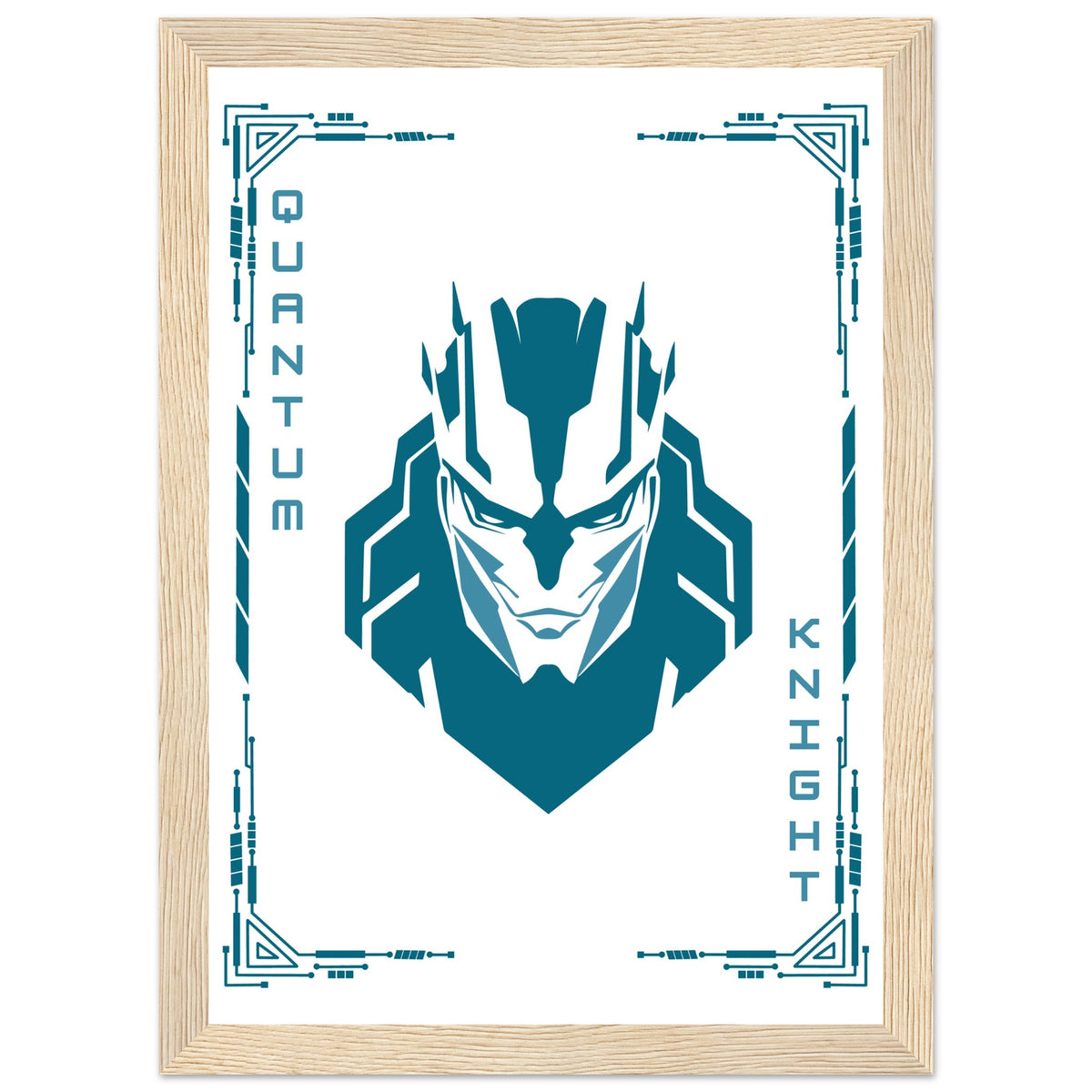 Transform Your Space - "Proton, Neural, Quantum Knights" Poster Set - A4 21x29.7 cm 8x12″ Wood frame Quantum Knight - Wooden Framed Posters