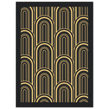 Timeless Elegance - Black and Gold Art Deco Masterpiece - A4 21x29.7 cm 8x12″ Black frame - Framed Posters