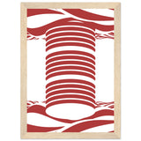 Twist of Elegance - Striking Red & White Art - A4 21x29.7 cm 8x12″ Wood frame - Framed Posters