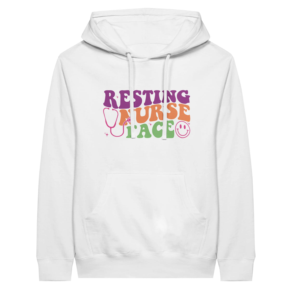 Heartfelt Tribute - Peace, Love, Nursing Unisex Hoodie - White - Print Material