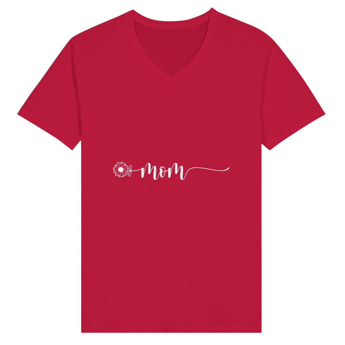 Elevate Mom's Style - Premium V-Neck Tee Collection - Red - T-shirts