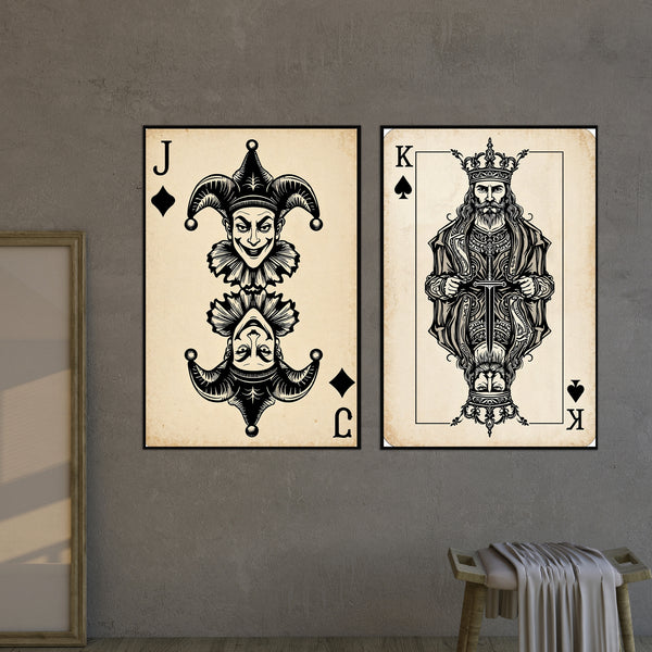 The King & The Joker - Wooden Framed Poster - - Wooden Framed Posters