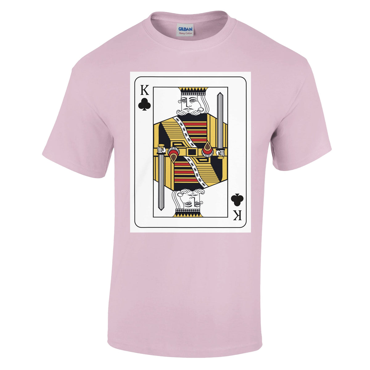 Playing Cards- K- Heavyweight Unisex Crewneck T-shirt - Light Pink XL Clubs - Print Material