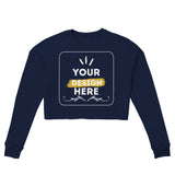 Fashion Forward - Dropped Shoulder Customizable Cropped Sweatshirt - Navy - Sweatshirts