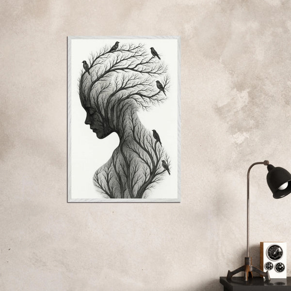 Whispering Branches – Wooden Framed Poster Keepsake - - Wooden Framed Posters