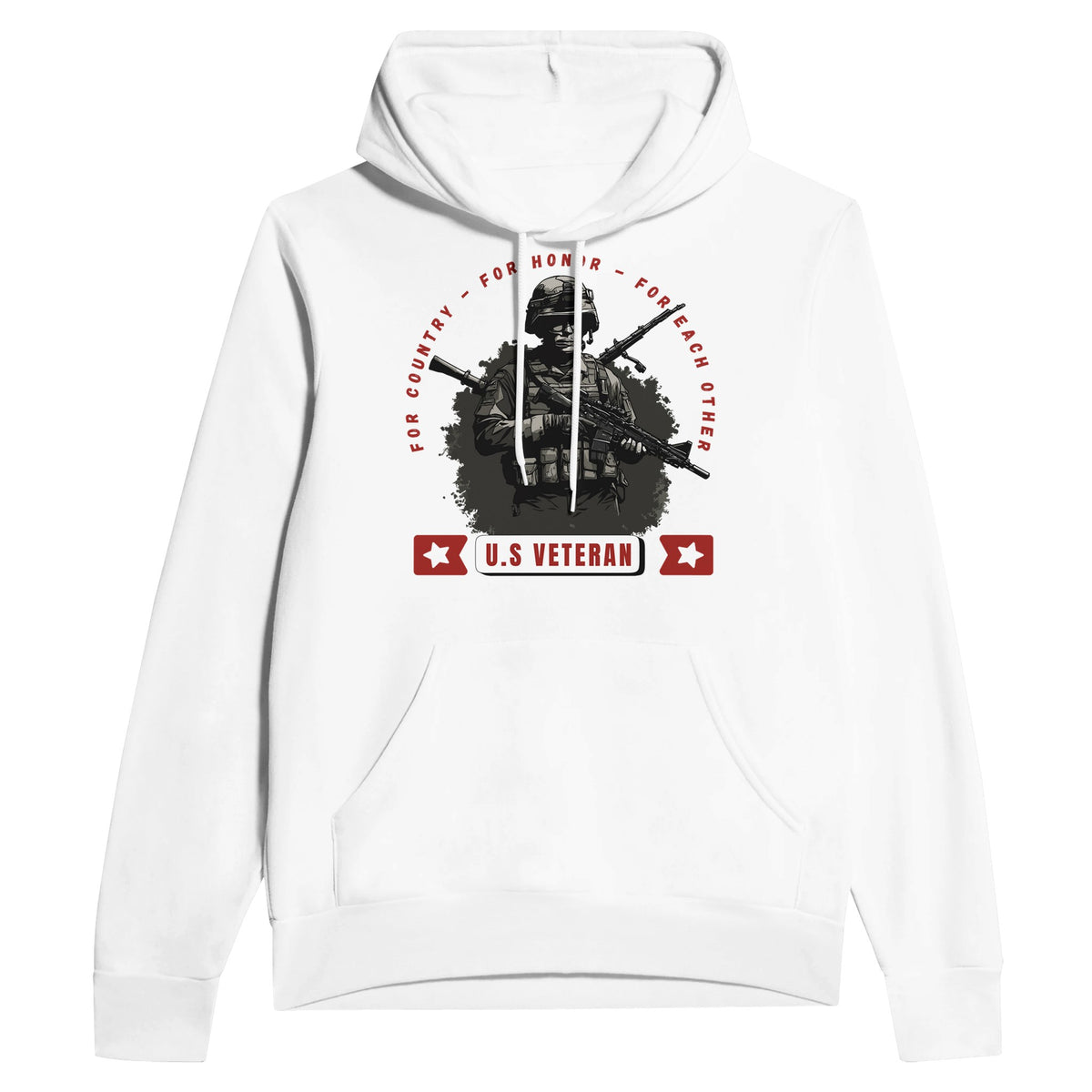 For Honor and Country - U.S. Veteran Hoodie - White - Hoodies