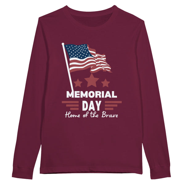 Stars & Sacrifice Shirt – A Patriotic Memorial Gift - Maroon - Long Sleeves T-shirts