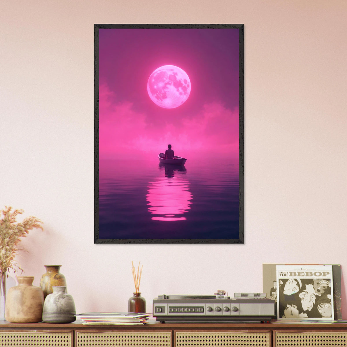 Moonlight Escape – Wooden Framed Poster - Black frame - Wooden Framed Posters
