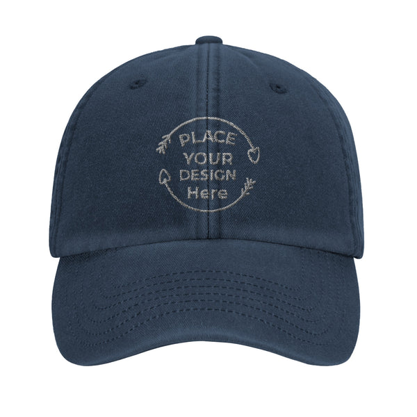 Timeless Elegance - Vintage Cotton Dad Hat - Vintage Denim - Print Material