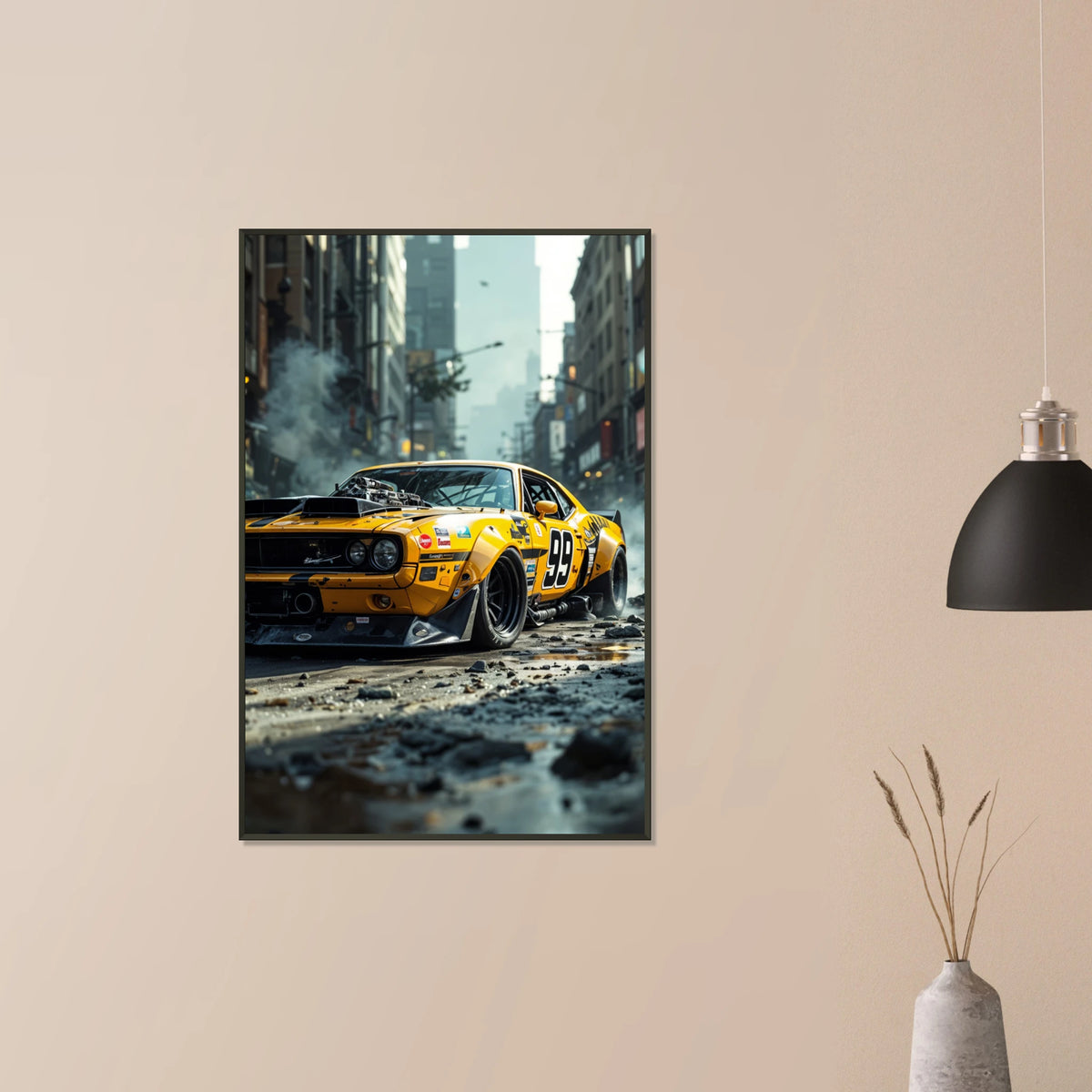 Urban Racer Car Poster Gift for Him - Default Title - Metal Framed Posters