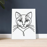 Silent Purr - Sleek Cat Line Drawing on Canvas - - Canvas Prints