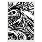 Black & White Swirl - Premium Matte Framed Poster - 30x45 cm 12x18″ White frame - Metal Framed Posters